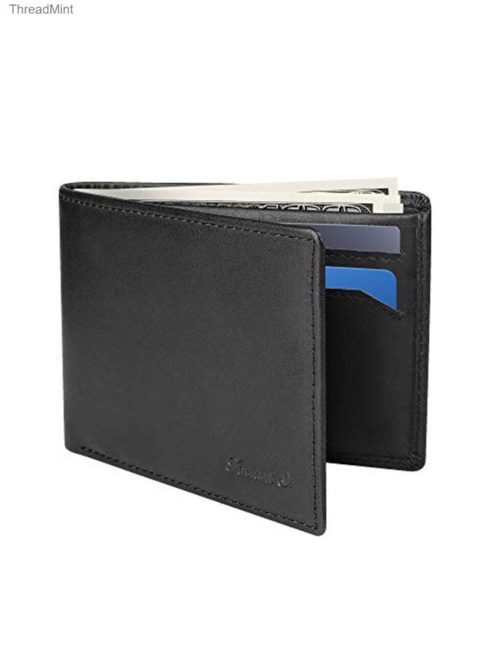 Slim Bifold Full Grain Genuine Leather Wallet Front Pocket RFID